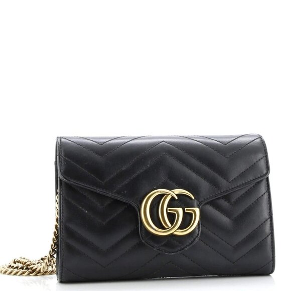 Gucci GG Marmont Chain Wallet Matelasse Leather Mini reb-920-091725 - Picture 1 of 7